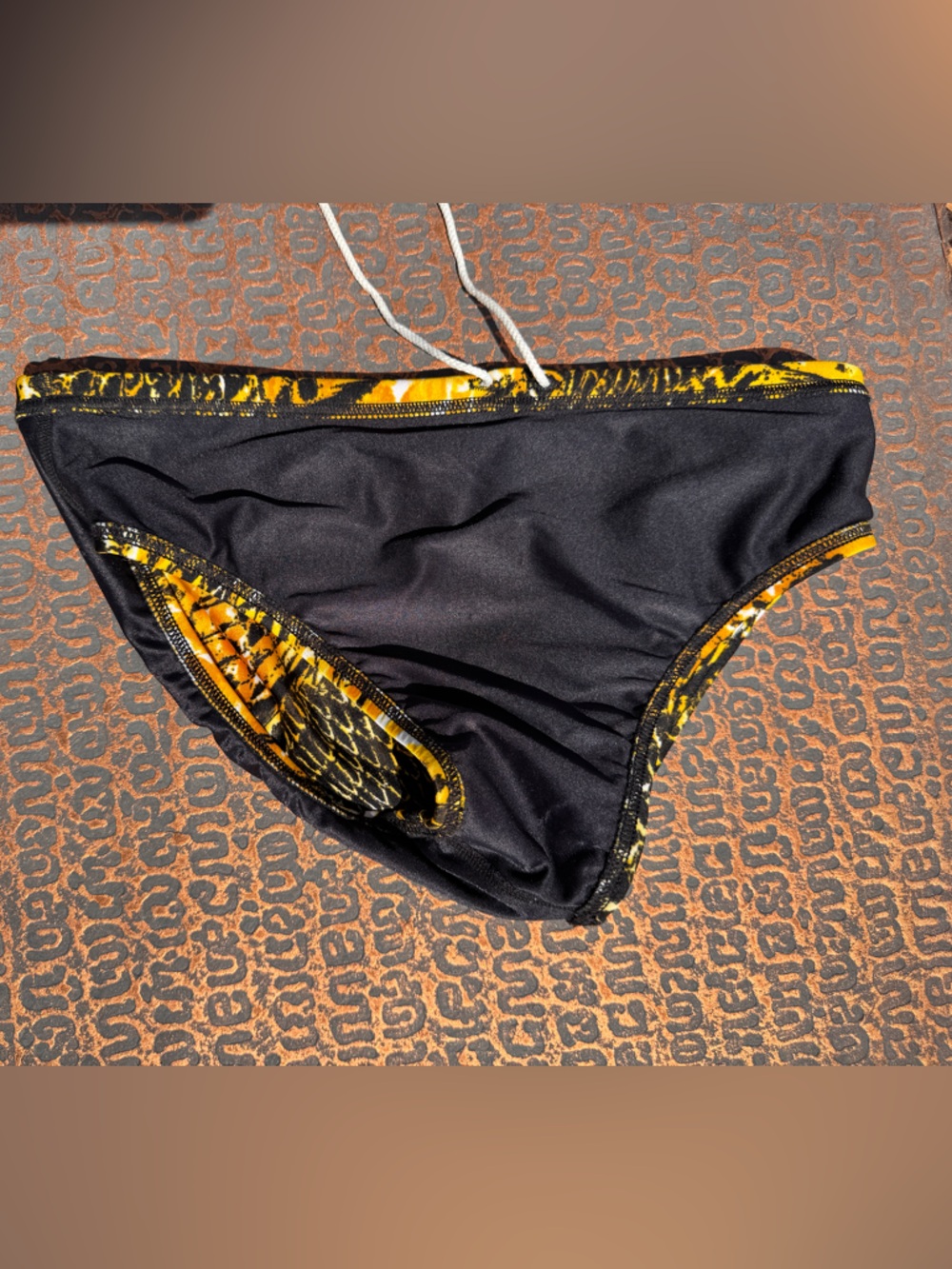 Speedo Yellow, Blue & Black Patterned Swim Briefs  (3) - Picture 2 of 7
